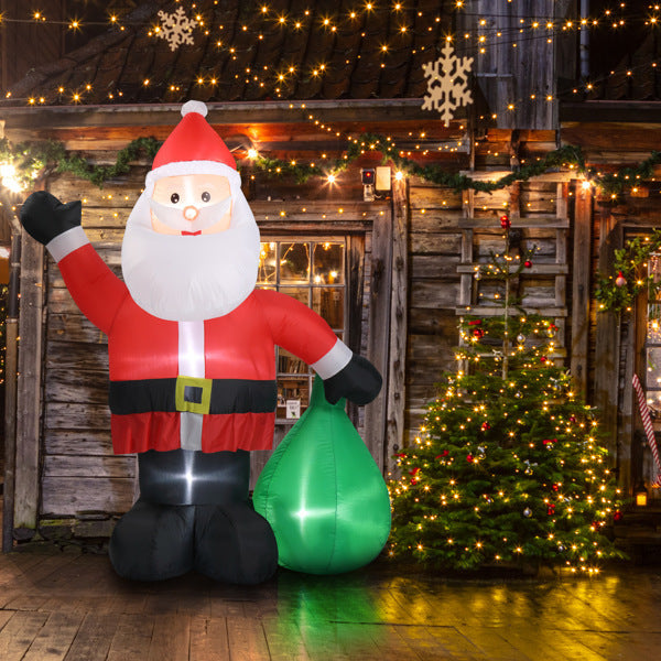 Papá Noel Inflable de Navidad con 4 Luces LED