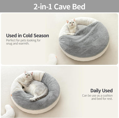 Cama Lavable para Mascotas con Manta y Base Antideslizante para Gatos y Perros Pequeños