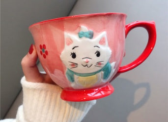 Taza de Cerámica para el Hogar, Taza de Avena, Linda