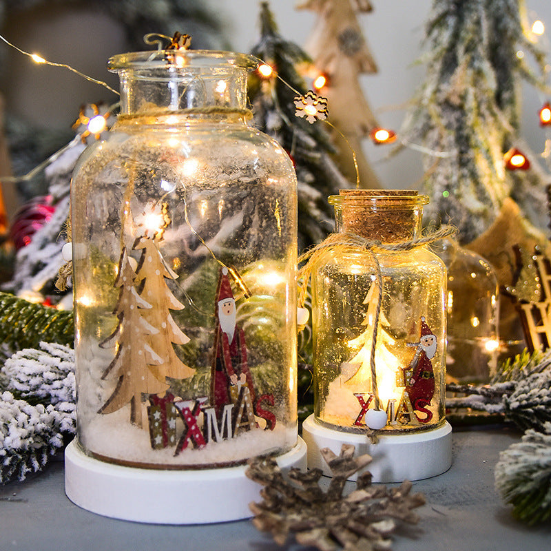 Ambiente navideño botella de nieve botella de deseos