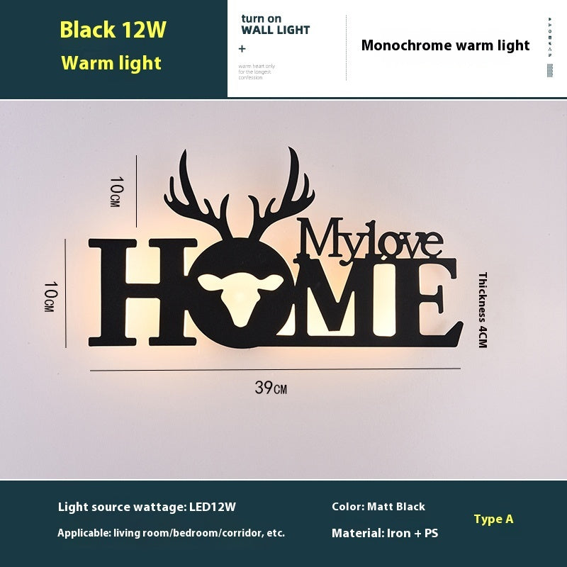 Lámpara de Pared con Letras LED en Inglés - Fondo de Pared Creativo