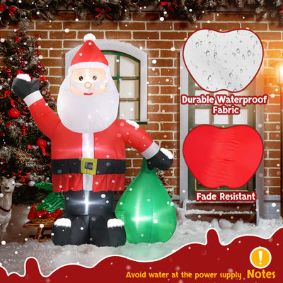 Papá Noel Inflable de Navidad con 4 Luces LED