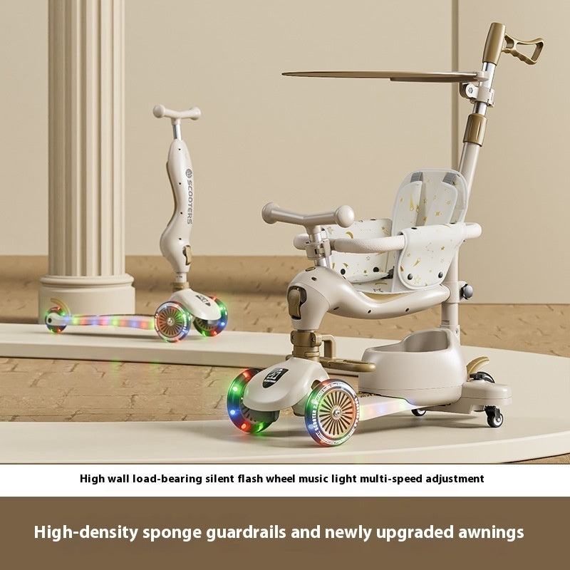 Patinete Infantil Multifuncional con Música y Luces