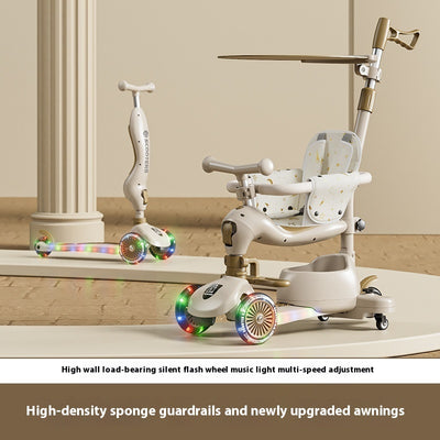 Patinete Infantil Multifuncional con Música y Luces