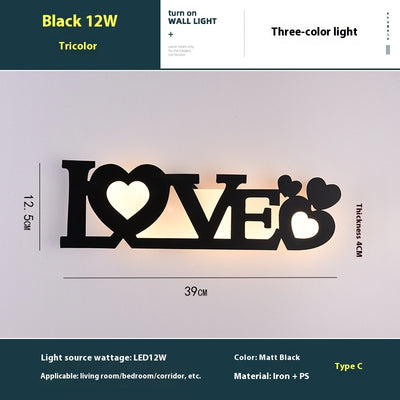 Lámpara de Pared con Letras LED en Inglés - Fondo de Pared Creativo