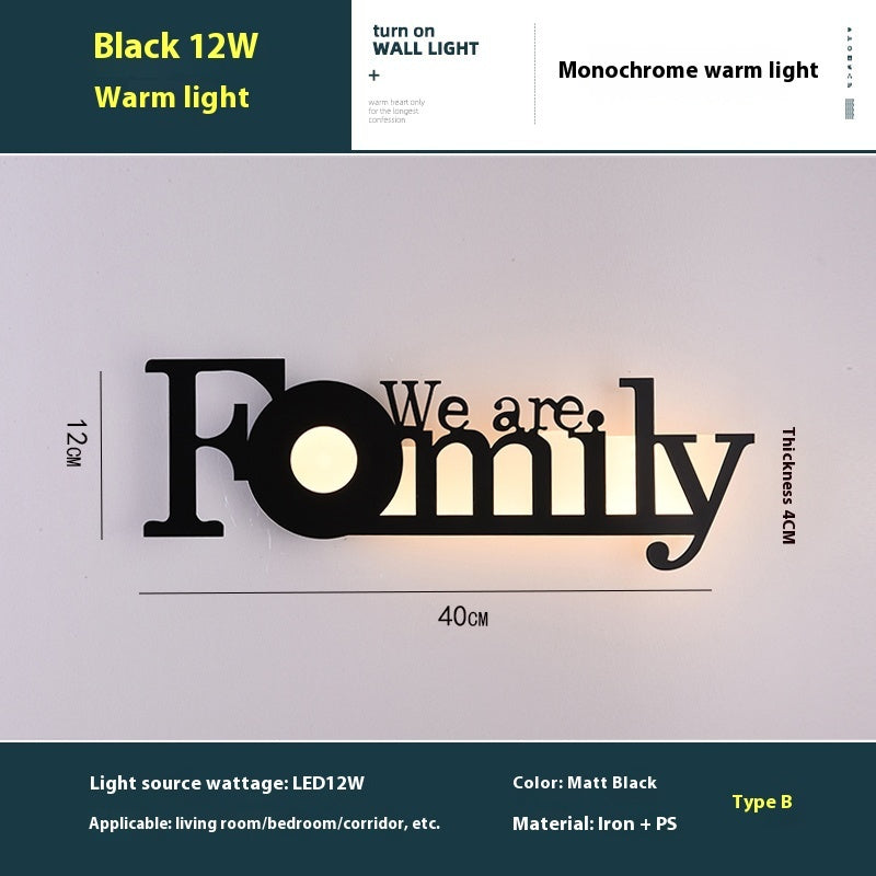 Lámpara de Pared con Letras LED en Inglés - Fondo de Pared Creativo