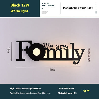 Lámpara de Pared con Letras LED en Inglés - Fondo de Pared Creativo