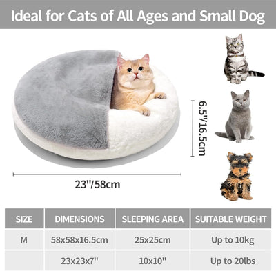 Cama Lavable para Mascotas con Manta y Base Antideslizante para Gatos y Perros Pequeños