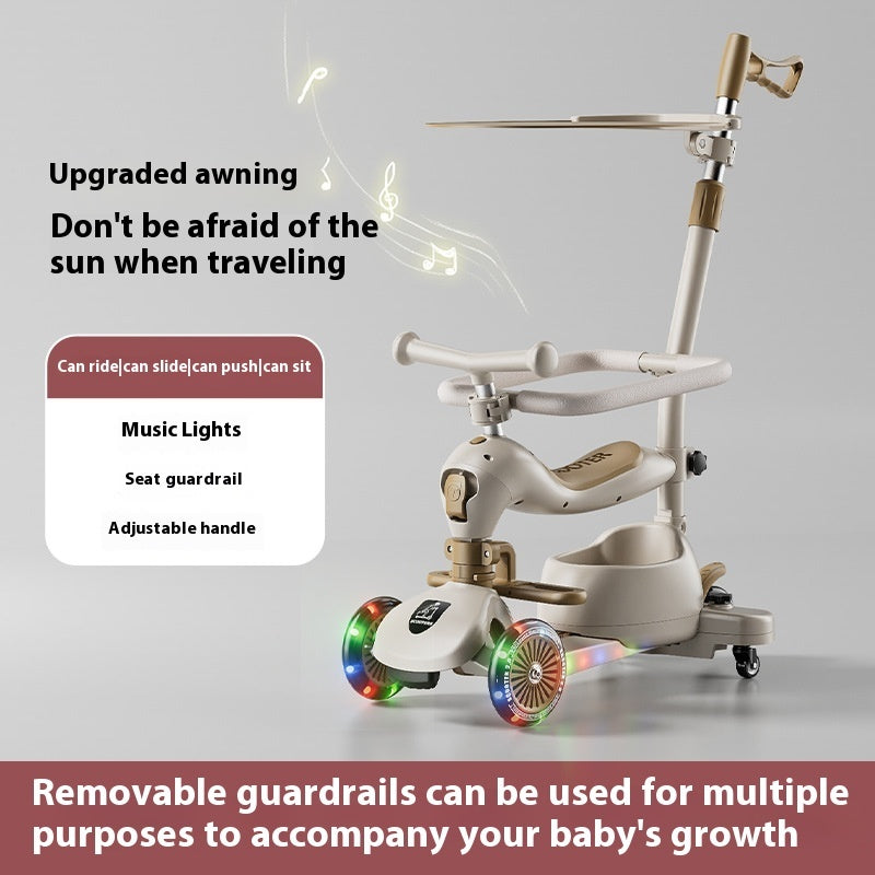 Patinete Infantil Multifuncional con Música y Luces