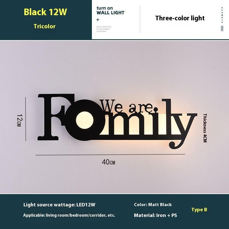 Lámpara de Pared con Letras LED en Inglés - Fondo de Pared Creativo