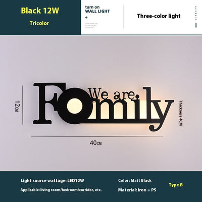 Lámpara de Pared con Letras LED en Inglés - Fondo de Pared Creativo