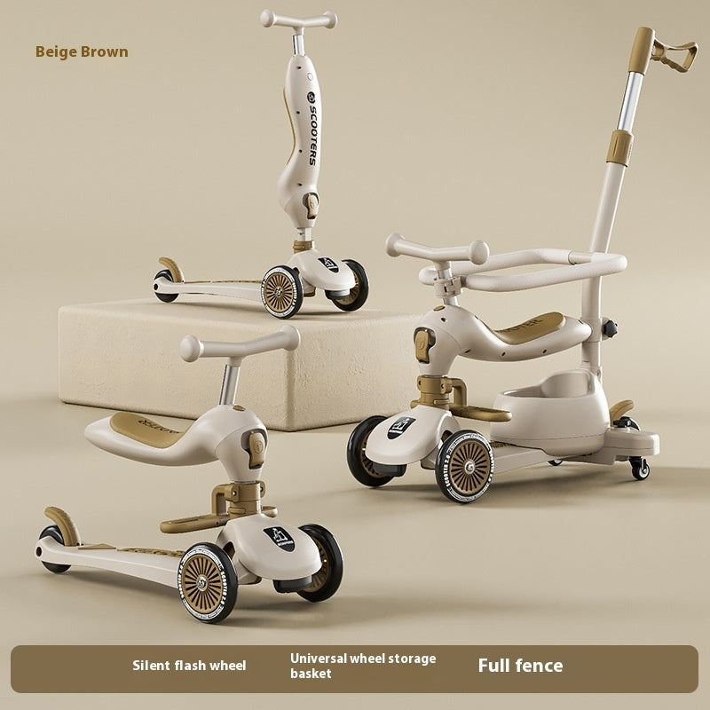 Patinete Infantil Multifuncional con Música y Luces