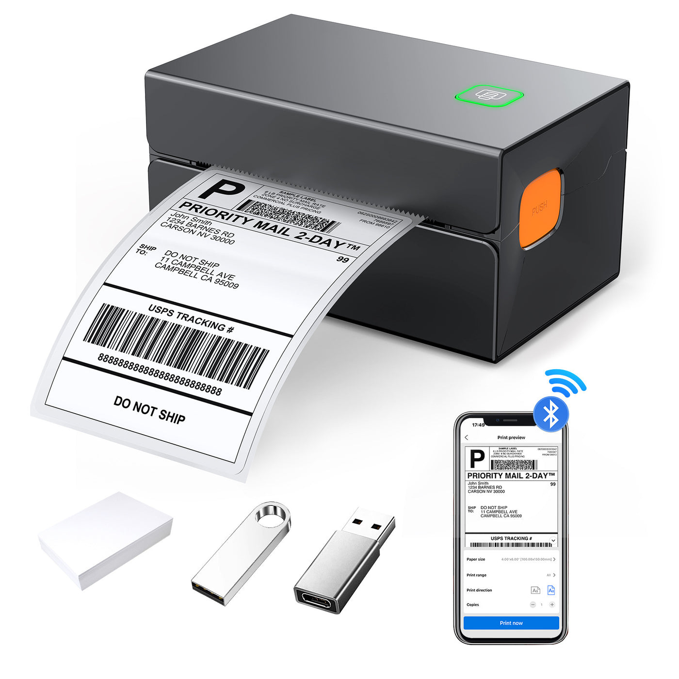 Impresora de una sola máquina Express (Hoja frontal electrónica de etiquetas térmicas)