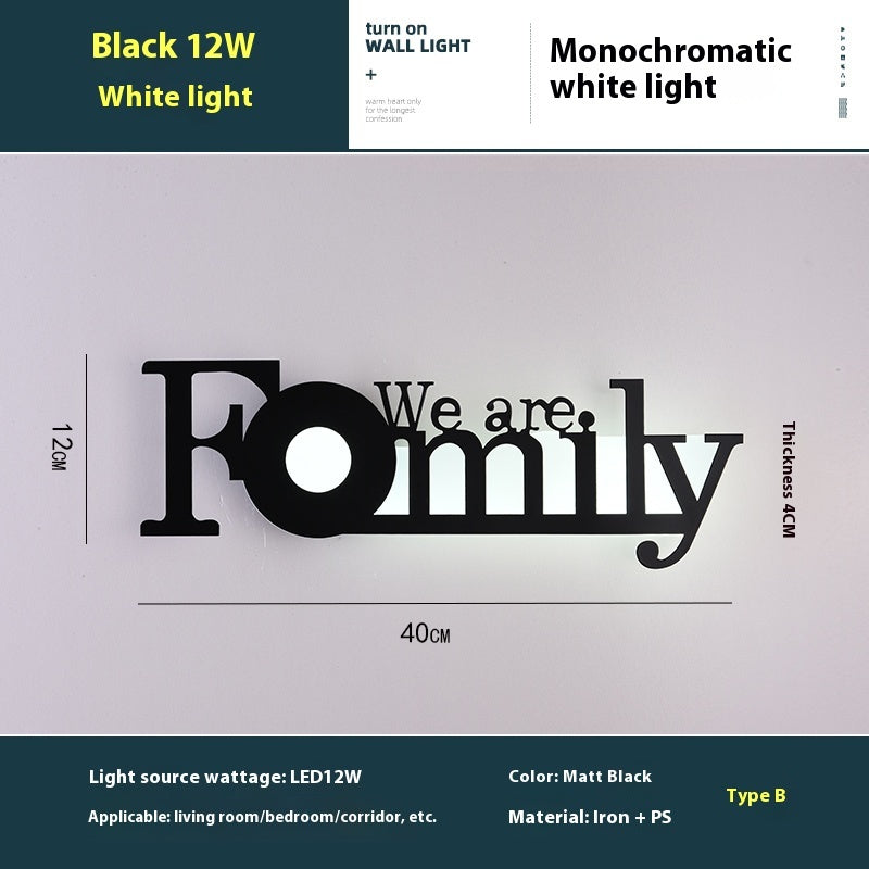 Lámpara de Pared con Letras LED en Inglés - Fondo de Pared Creativo