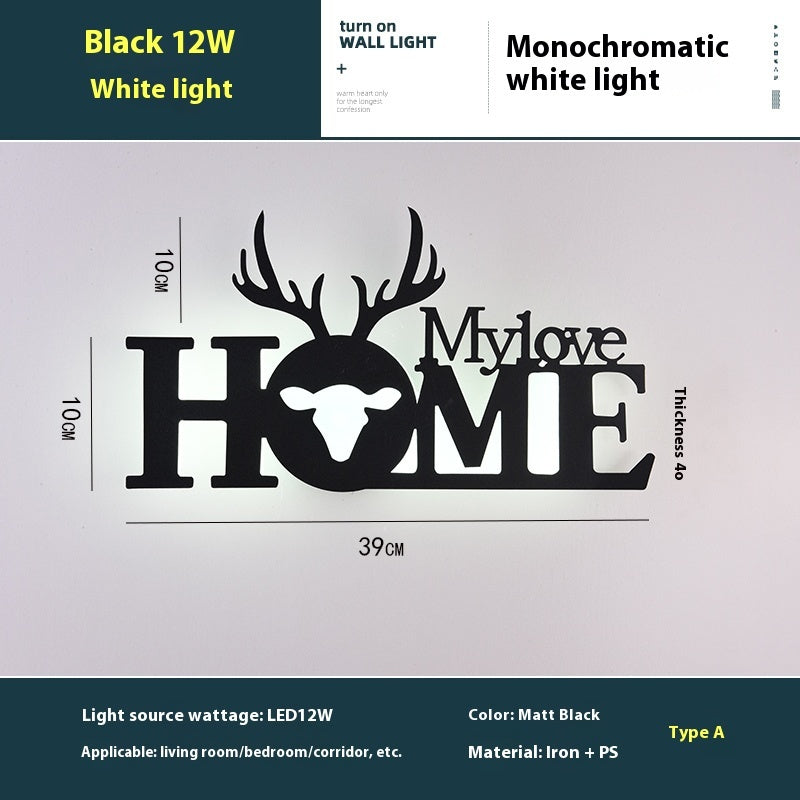 Lámpara de Pared con Letras LED en Inglés - Fondo de Pared Creativo