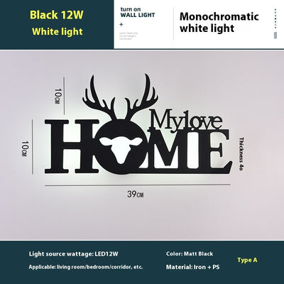 Lámpara de Pared con Letras LED en Inglés - Fondo de Pared Creativo