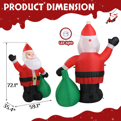 Papá Noel Inflable de Navidad con 4 Luces LED