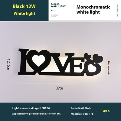 Lámpara de Pared con Letras LED en Inglés - Fondo de Pared Creativo